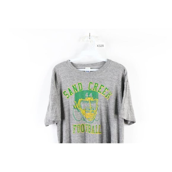 Vintage 90s Russell Athletic Mens Large Triblend Football Spell Out T-Shirt USA - Picture 2 of 8